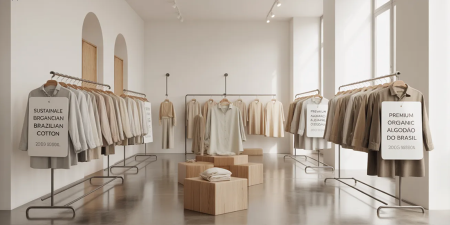 Do campo brasileiro às vitrines europeias: o algodão nacional pode ser protagonista da nova fase da moda de exportação.